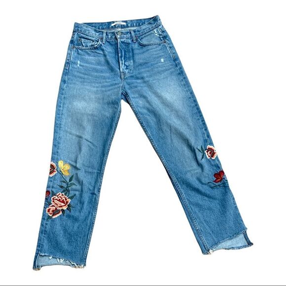 GRLFRND Helena High-Rise Embroidered Crop Jean - Picture 2 of 5